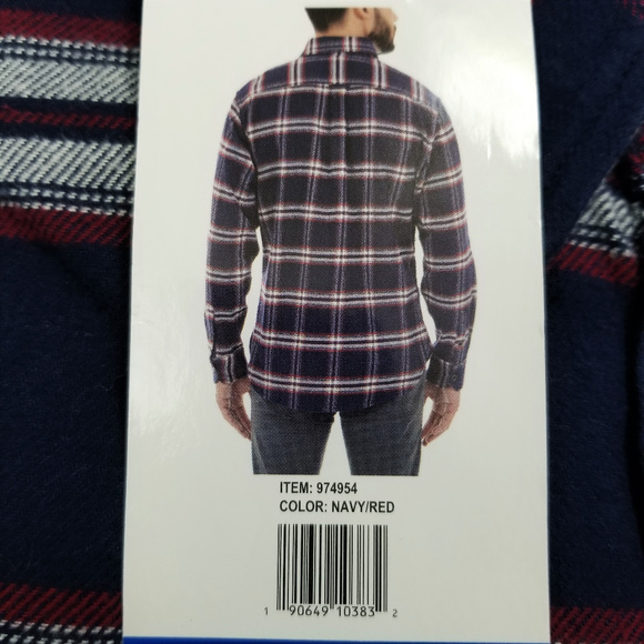 Jachs L Navy/Red Plaid Flannel Casual Shirt NWT - Picture 4 of 4